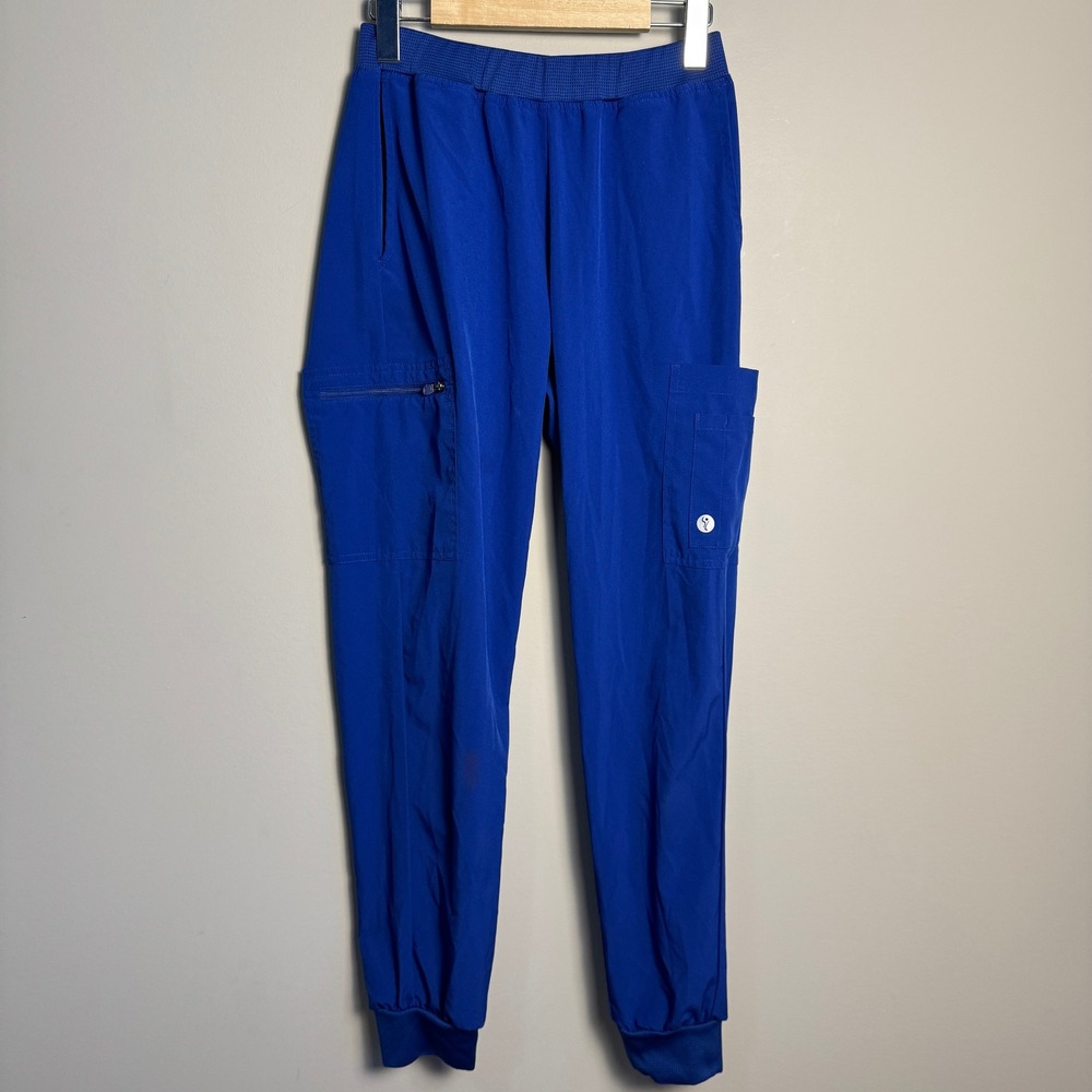 Scrubletics Royal Blue Jogger Cargo‎ Scrub Pants Women's Small Uniform Comfy
